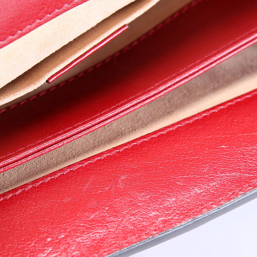 503877 Ophidia Suede Shoulder Small Navy/Red