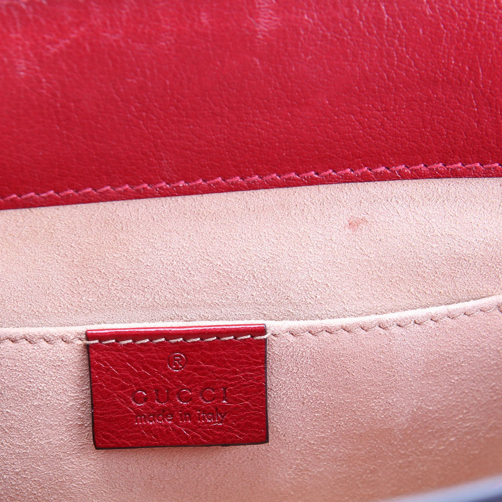 503877 Ophidia Suede Shoulder Small Navy/Red