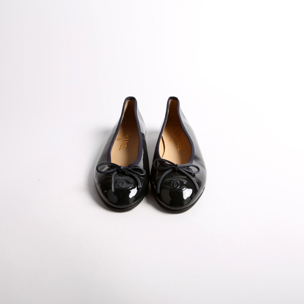 CC Cap Toe Ballet Flats Size 35.5 Navy