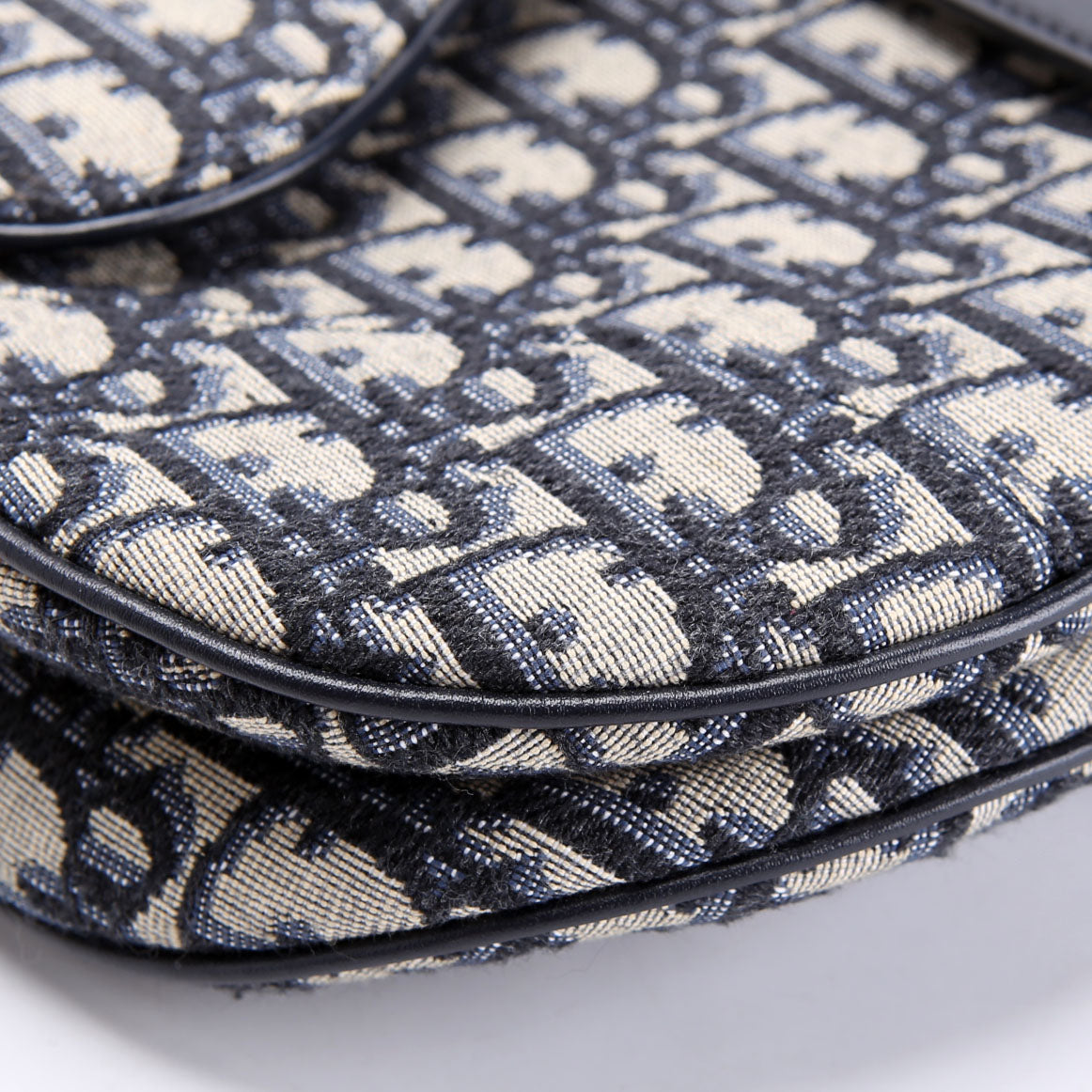 Saddle Bag With Strap Oblique Navy/Beige