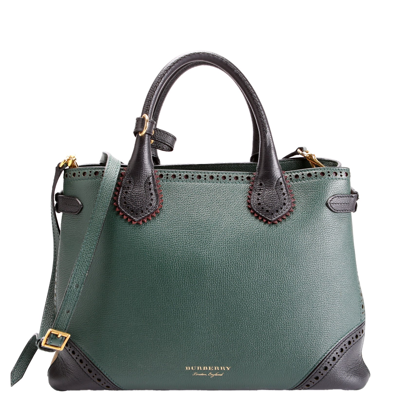 4067302 Banner Tote Medium Green Brogue