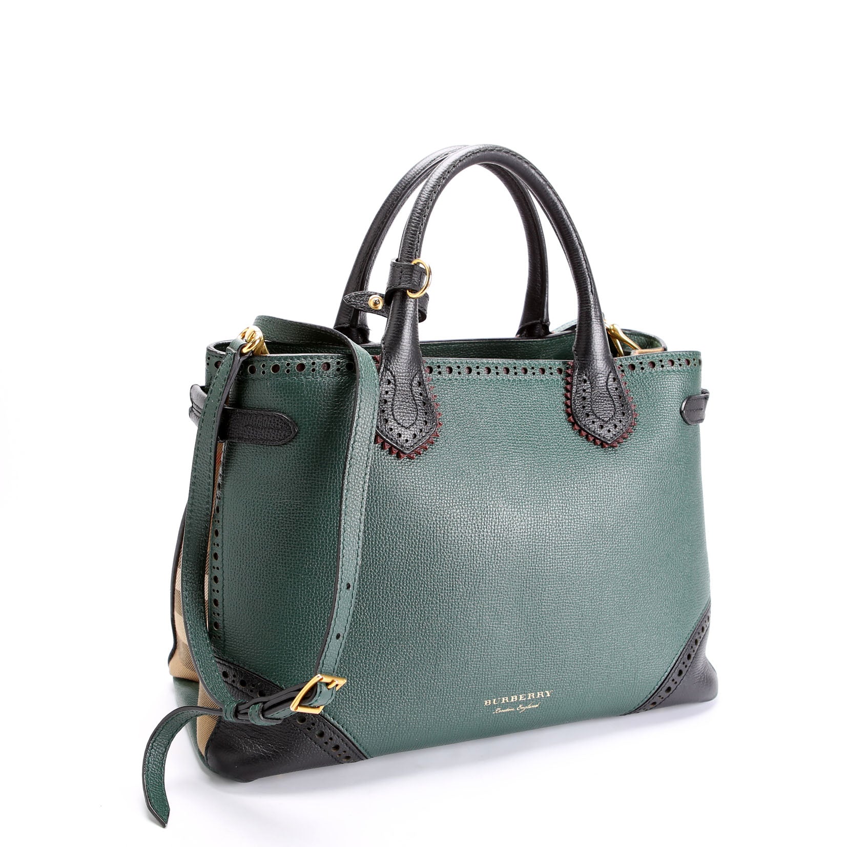 4067302 Banner Tote Medium Green Brogue