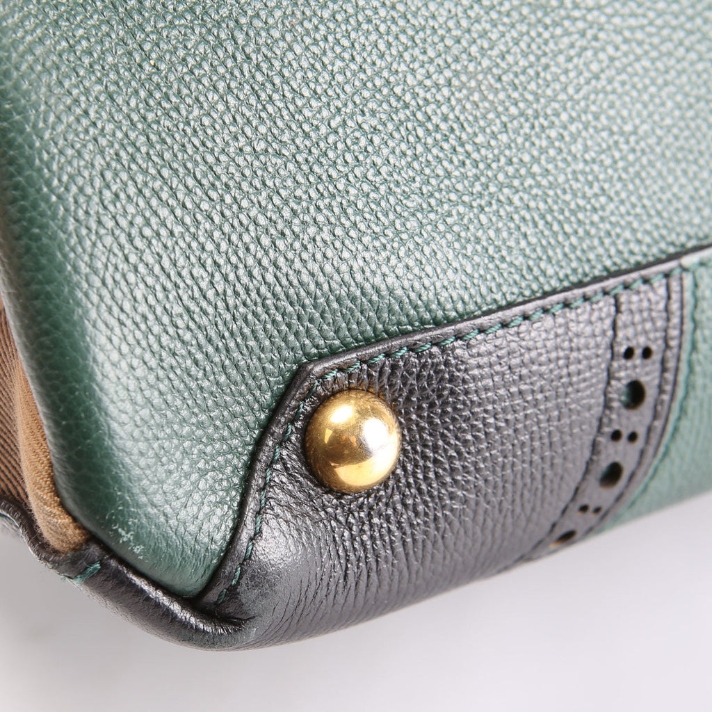 4067302 Banner Tote Medium Green Brogue