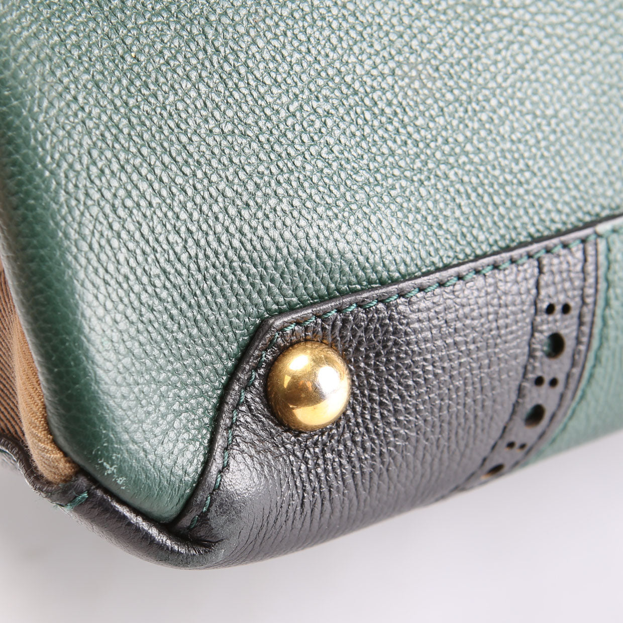 4067302 Banner Tote Medium Green Brogue