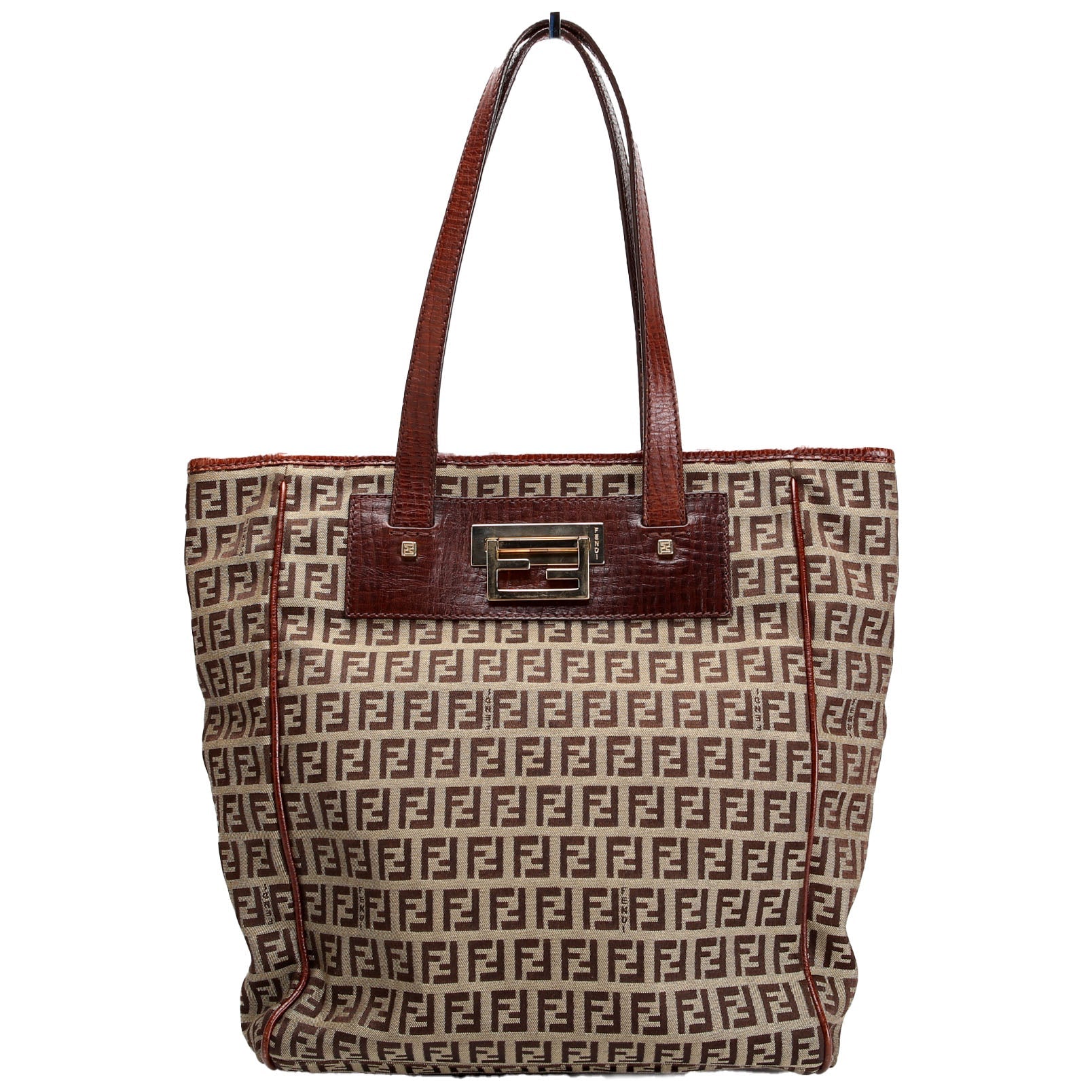 8BH174 Zucchino Fabric Tote Vintage Brown