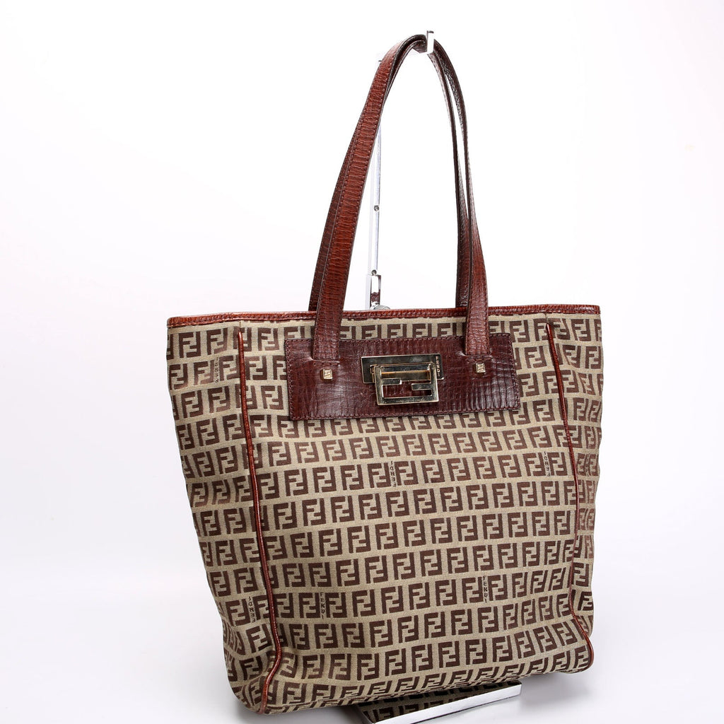 8BH174 Zucchino Fabric Tote Vintage Brown