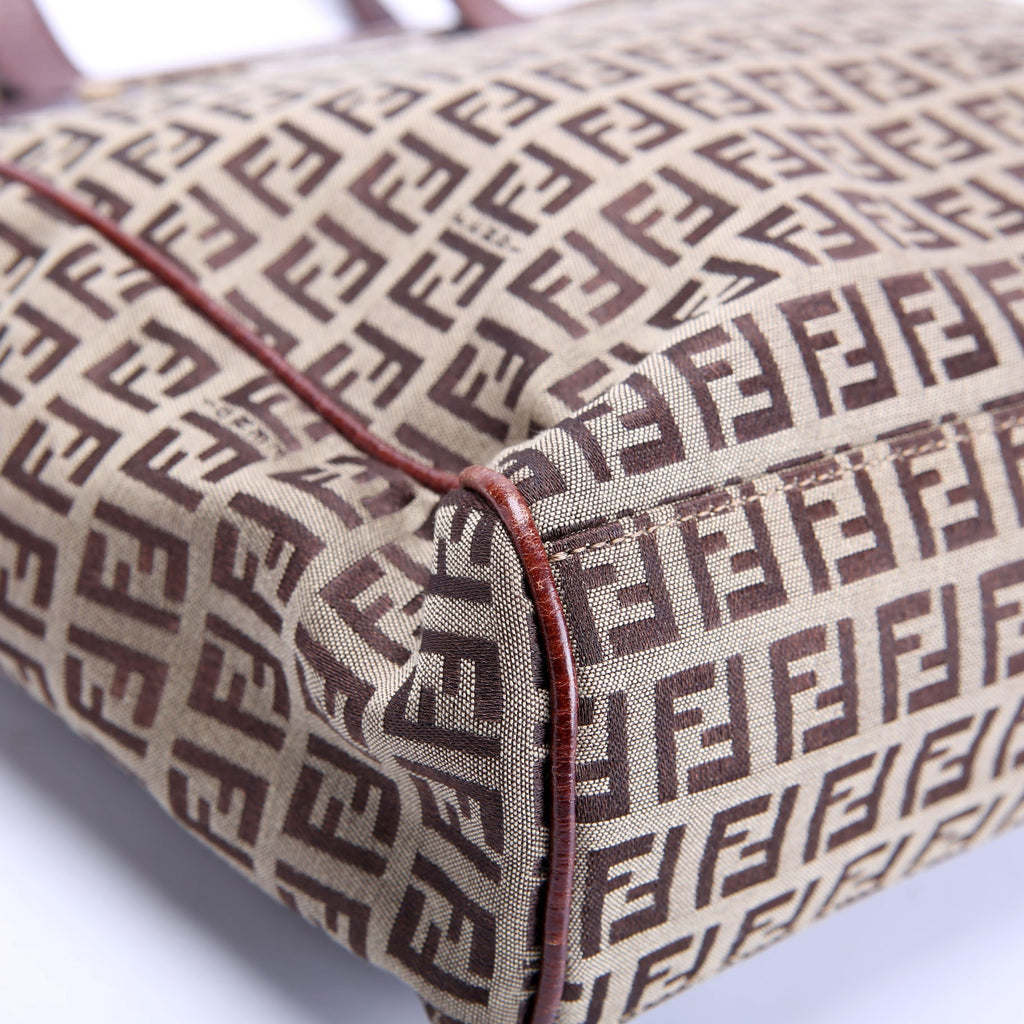 8BH174 Zucchino Fabric Tote Vintage Brown