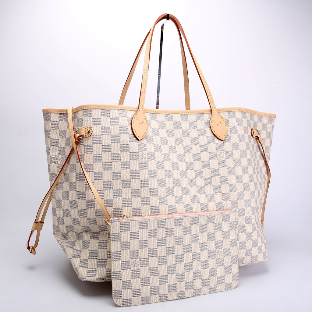 Neverfull With Wallet GM Damier Azur Pink