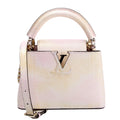 Capucines Mini Metallic Lizard Pink