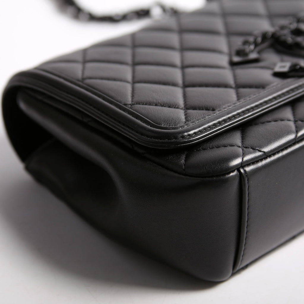 CC Filigree Flap Bag Medium Lambskin 30M Black