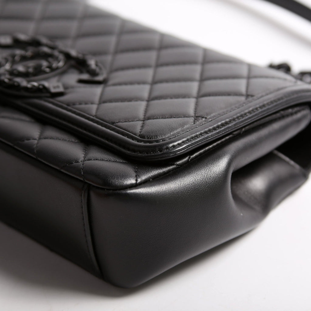 CC Filigree Flap Bag Medium Lambskin 30M Black