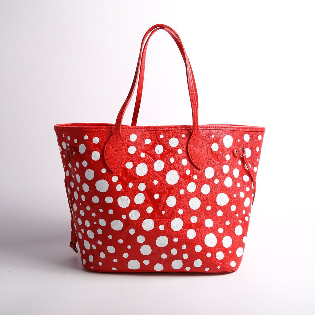 LV x YK Infinity Dots Neverfull with Wallet MM Empreinte Red and White