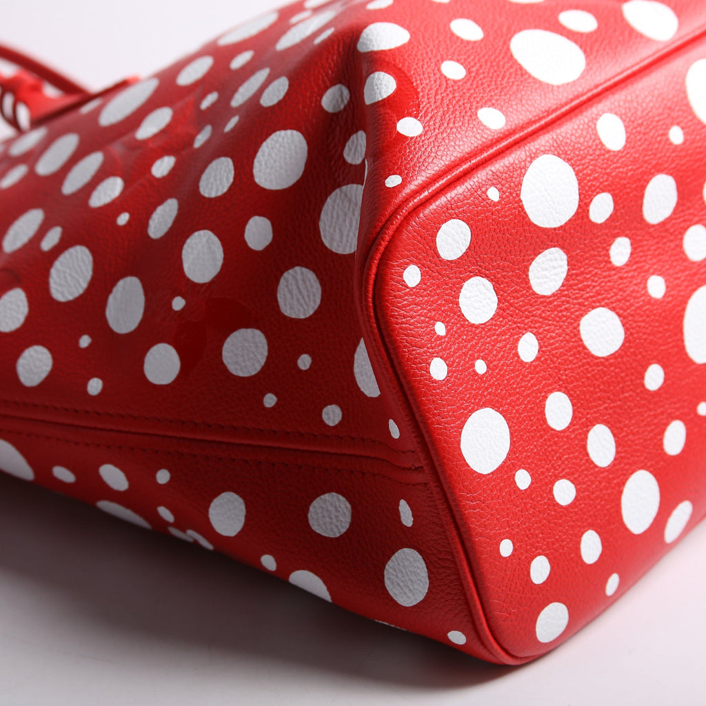 LV x YK Infinity Dots Neverfull with Wallet MM Empreinte Red and White