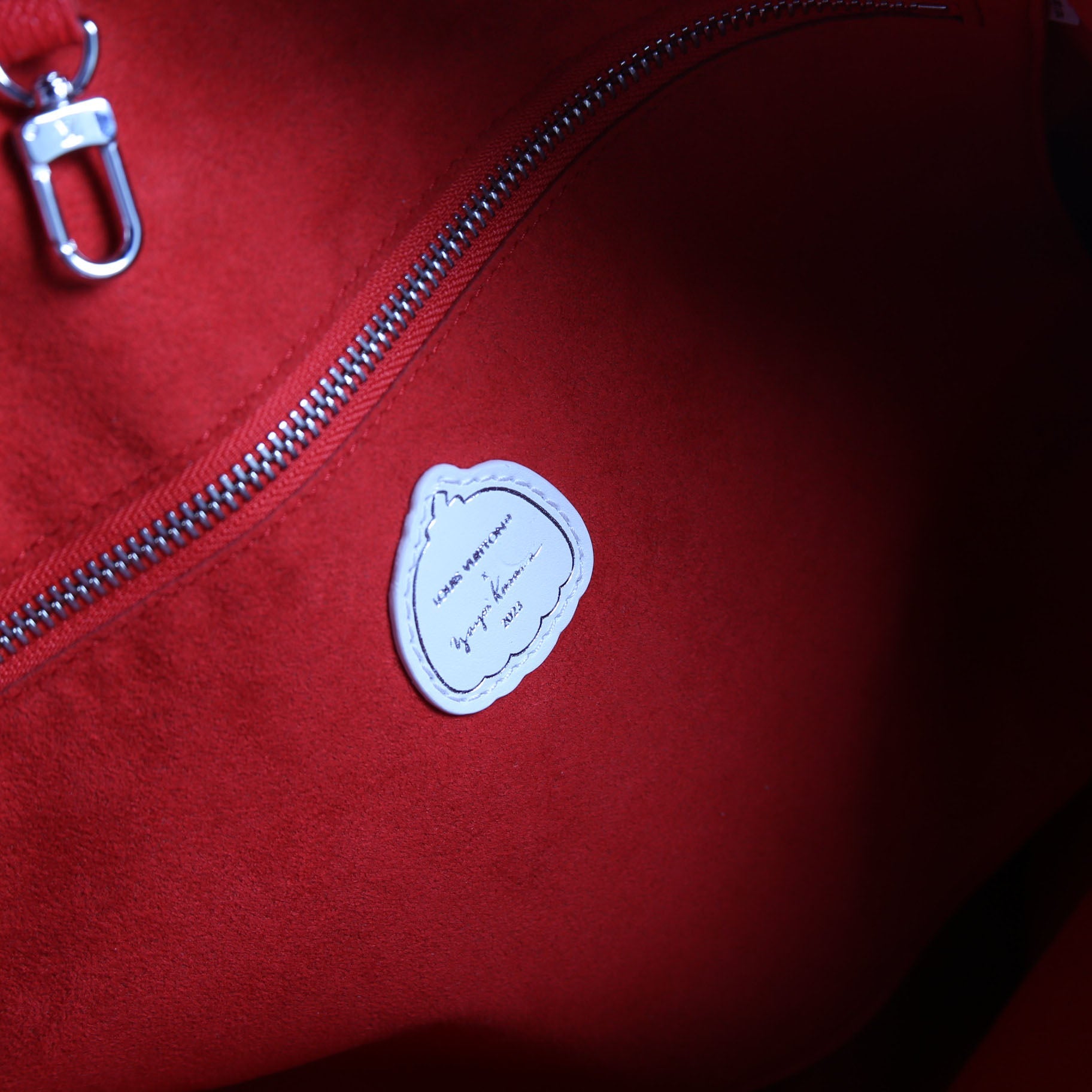 LV x YK Infinity Dots Neverfull with Wallet MM Empreinte Red and White