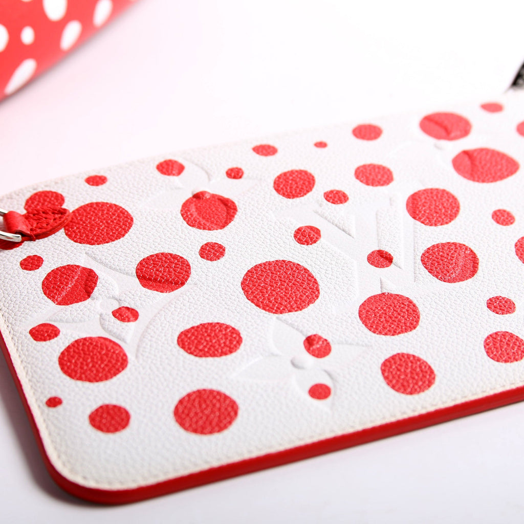 LV x YK Infinity Dots Neverfull with Wallet MM Empreinte Red and White
