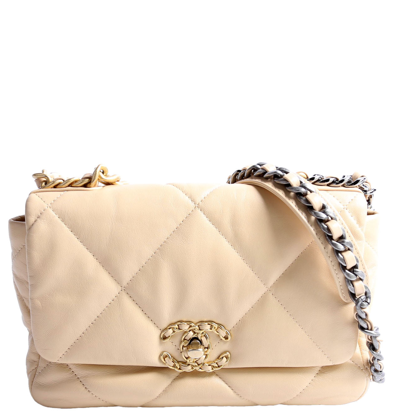 Quilted Goatskin 19 Medium Flap 30M Tan