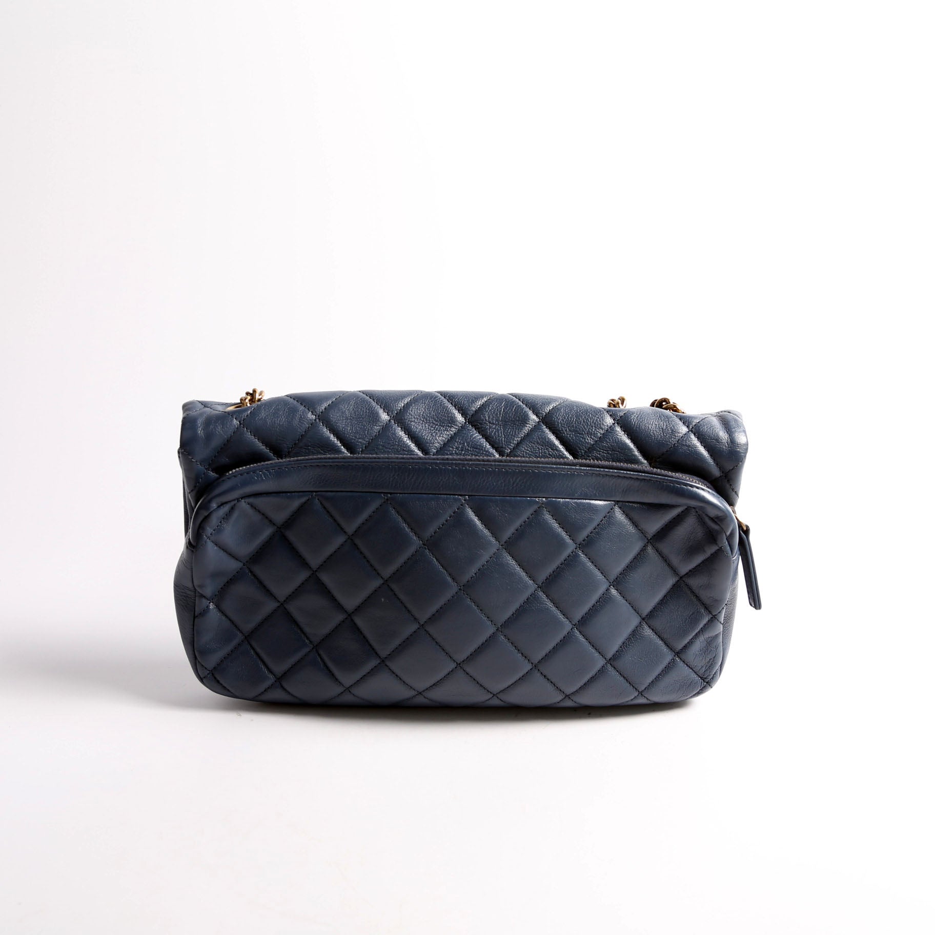CC Crown Flap Bag Lambskin 18M Navy