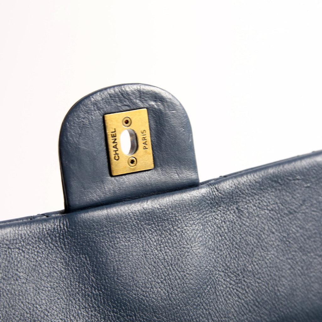 CC Crown Flap Bag Lambskin 18M Navy