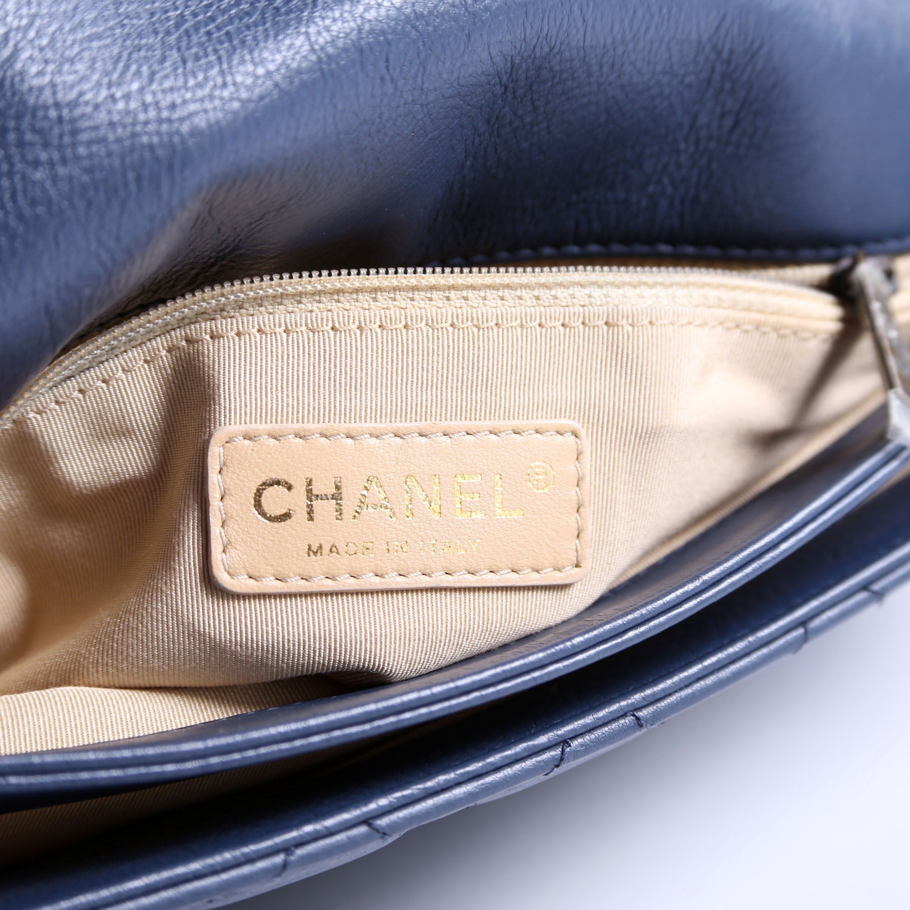 CC Crown Flap Bag Lambskin 18M Navy