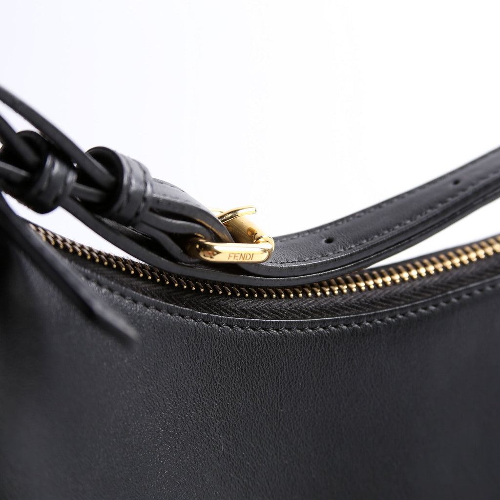 8BR798 Fendigraphy Small Leather Hobo Black
