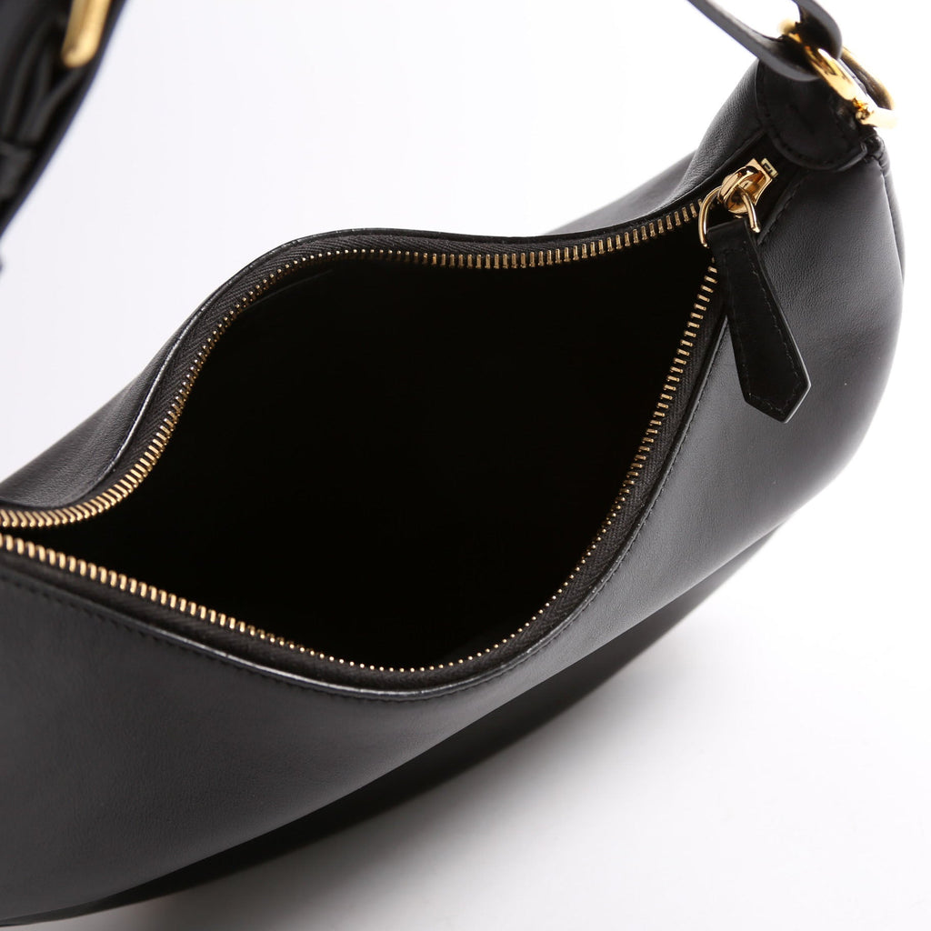 8BR798 Fendigraphy Small Leather Hobo Black