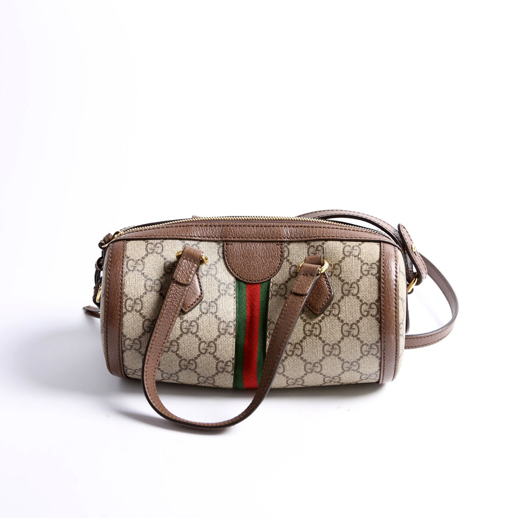 602577 Ophidia GG Boston Bag Small Brown
