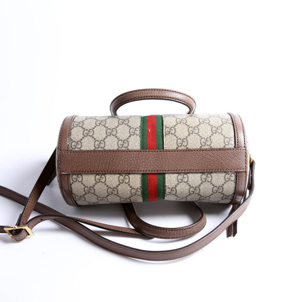 602577 Ophidia GG Boston Bag Small Brown
