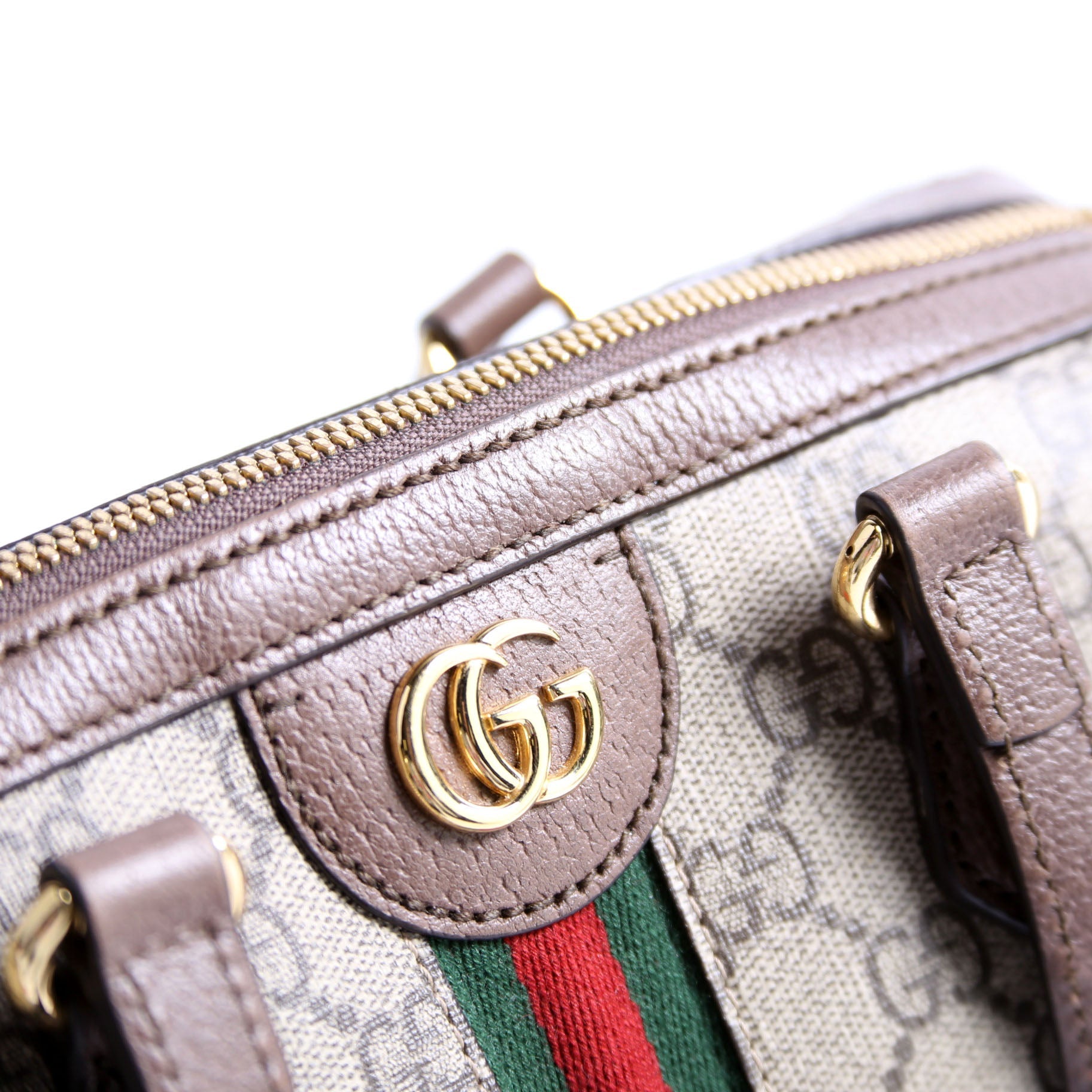 602577 Ophidia GG Boston Bag Small Brown