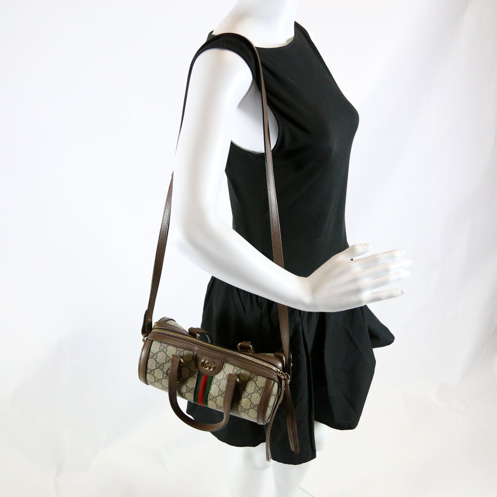 602577 Ophidia GG Boston Bag Small Brown