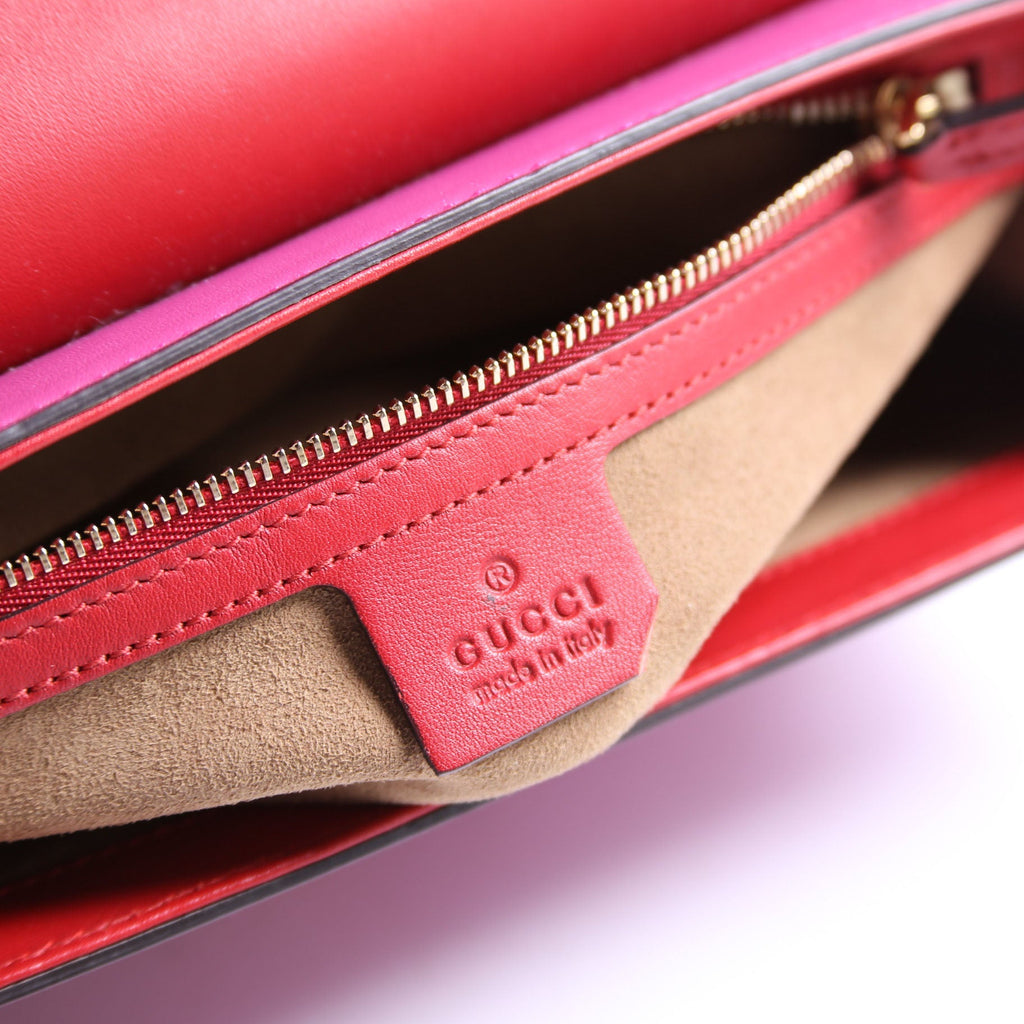Gucci 409486 Padlock Calfskin Shoulder Medium Pink/Red