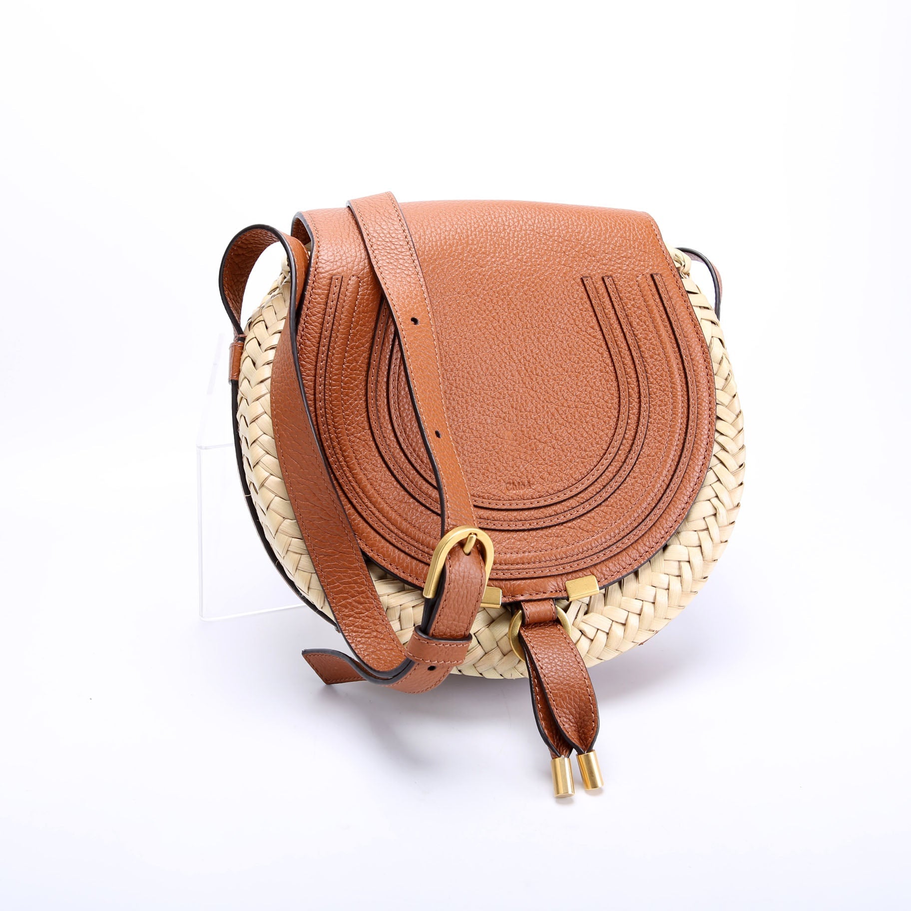 Marcie Raffia Saddle Bag