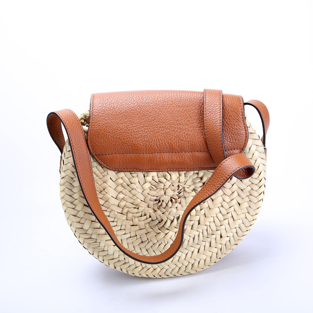 Marcie Raffia Saddle Bag