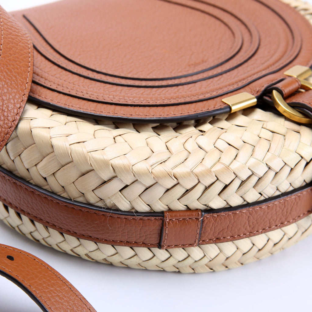 Marcie Raffia Saddle Bag