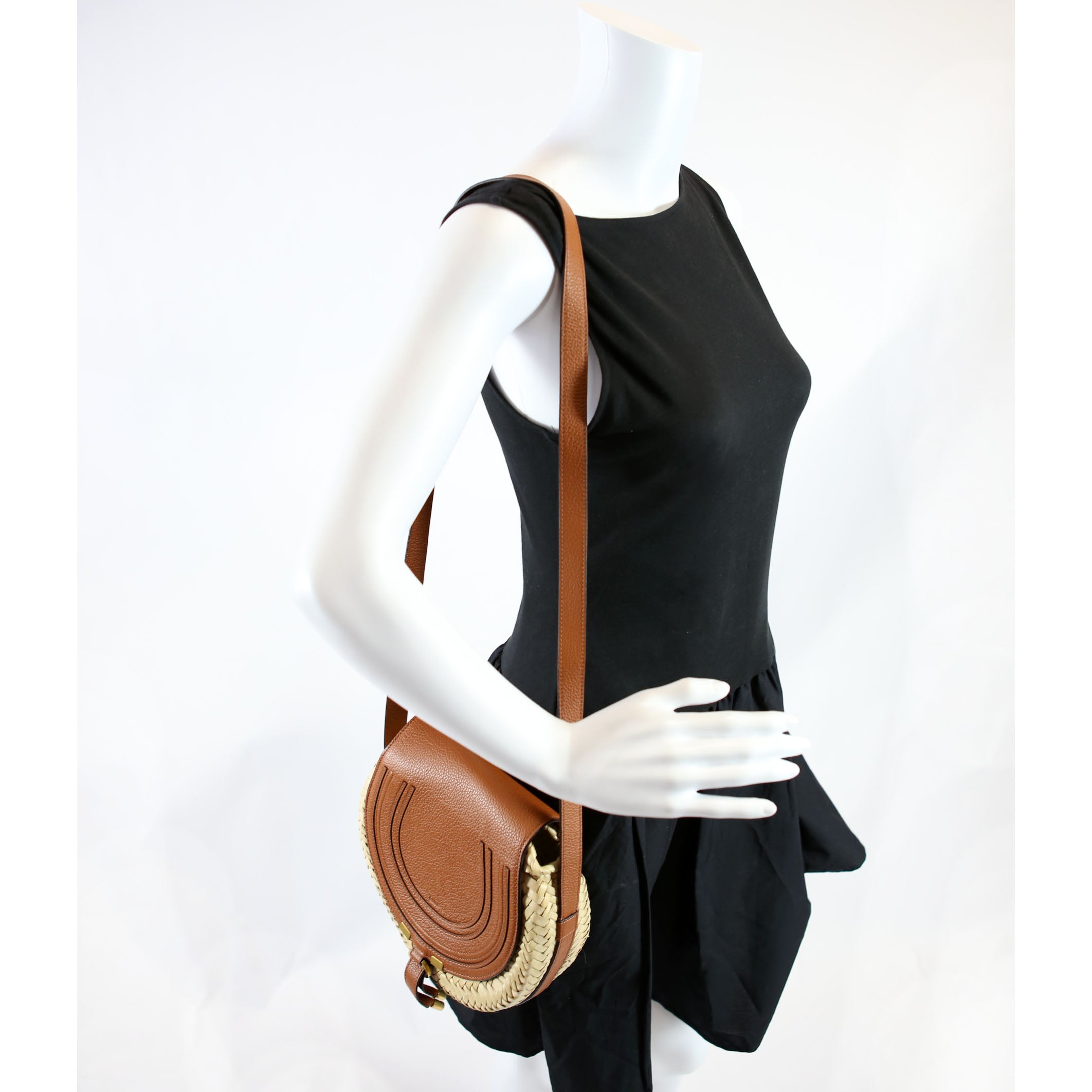 Marcie Raffia Saddle Bag