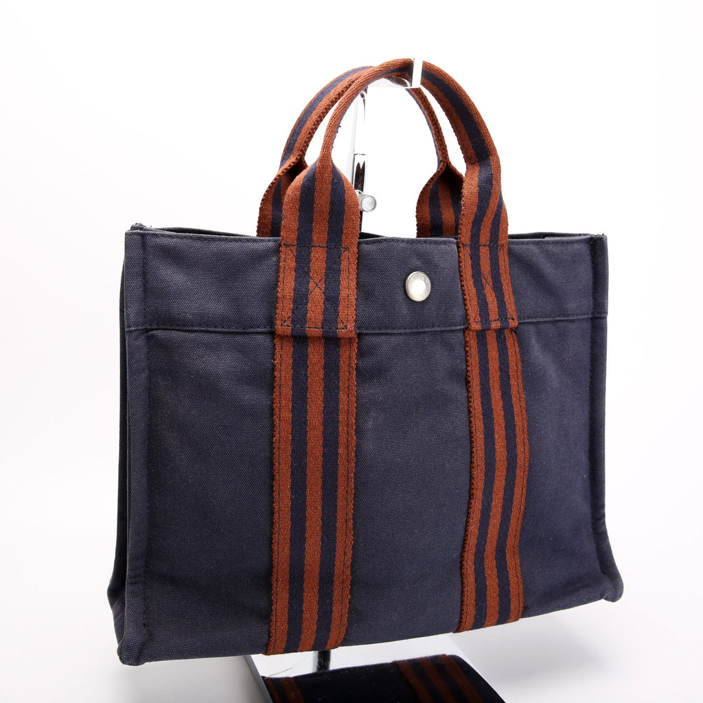Toile Fourre-Tout PM Tote Navy/Brown