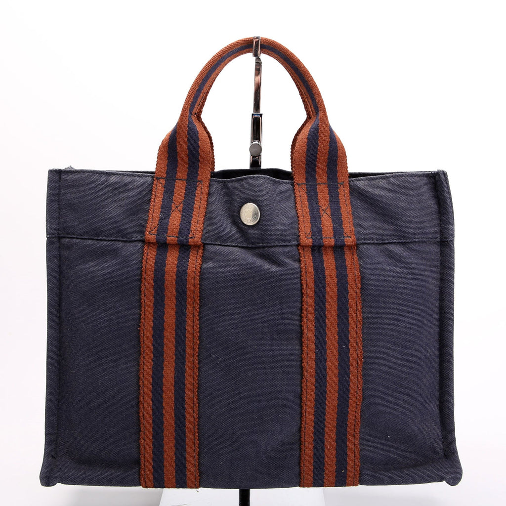 Toile Fourre-Tout PM Tote Navy/Brown
