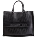 Book Tote Large Calfskin Embossed Black