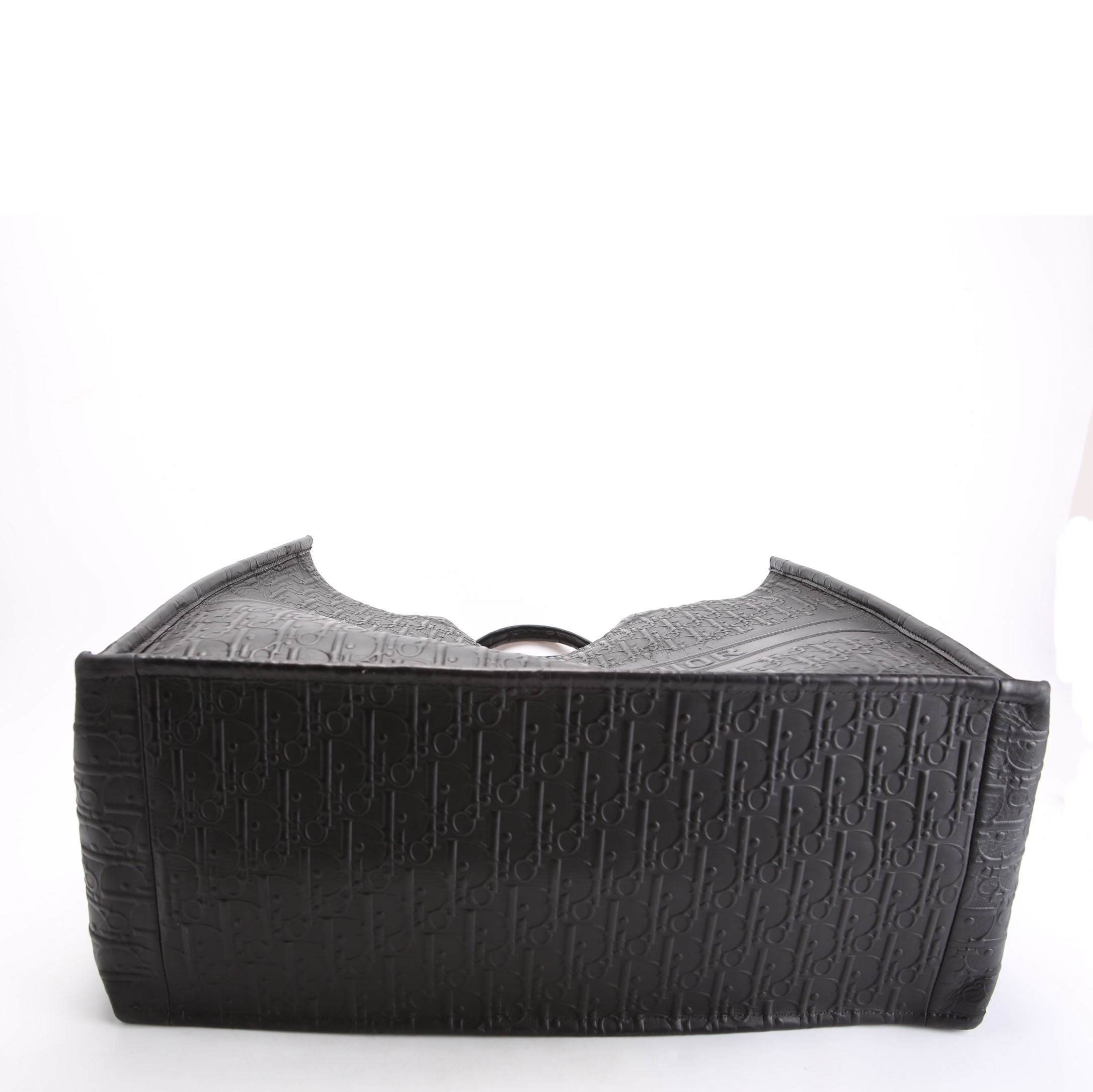 Book Tote Large Calfskin Embossed Black