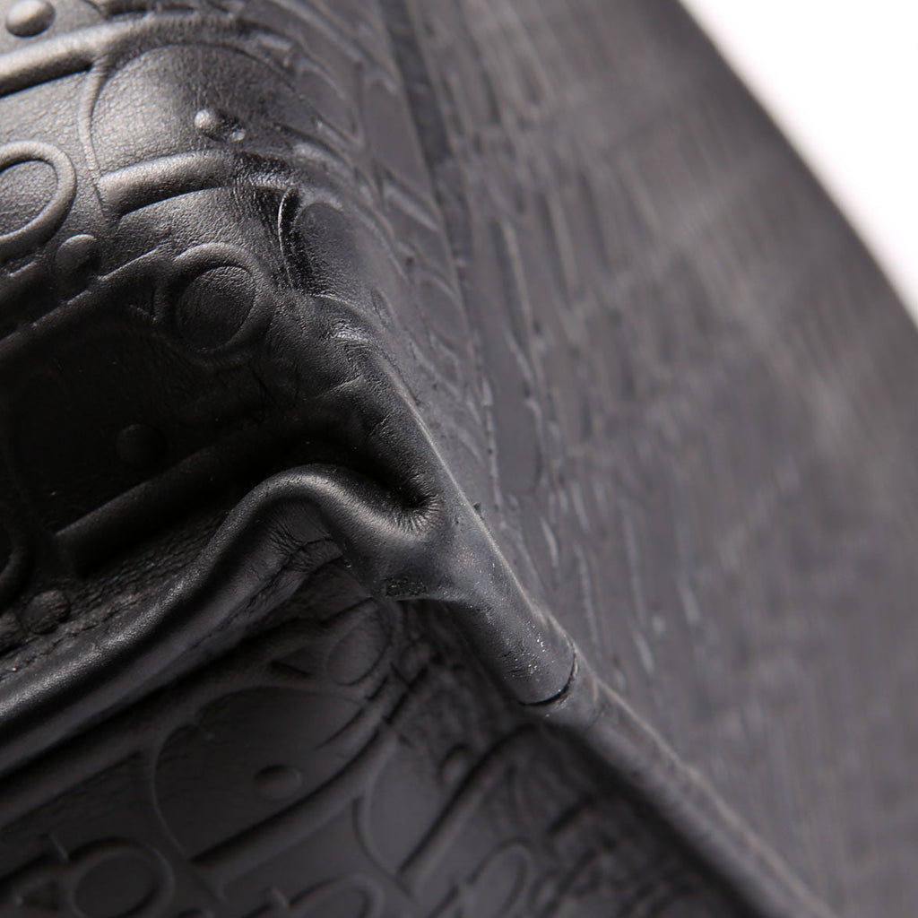 Book Tote Large Calfskin Embossed Black