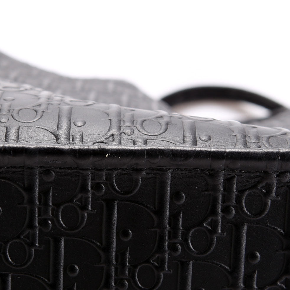 Book Tote Large Calfskin Embossed Black