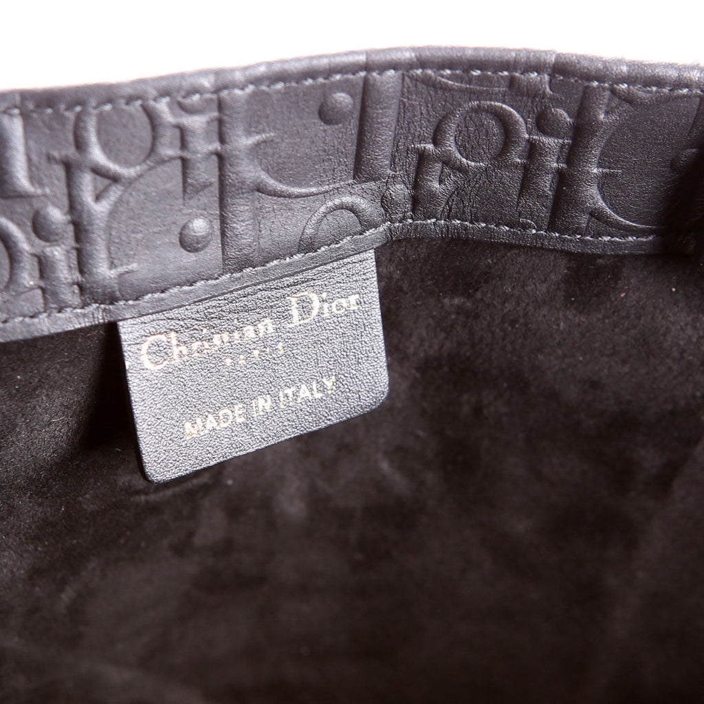 Book Tote Large Calfskin Embossed Black