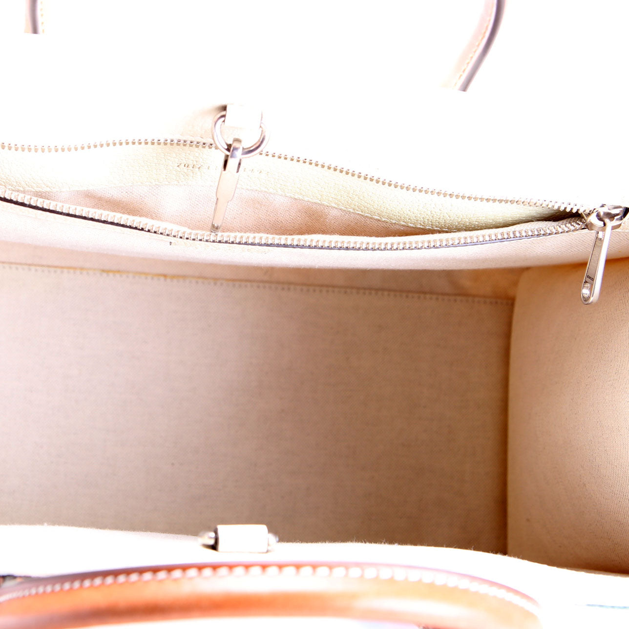 Gucci 701733 Interlocking G Web Canvas Tote White