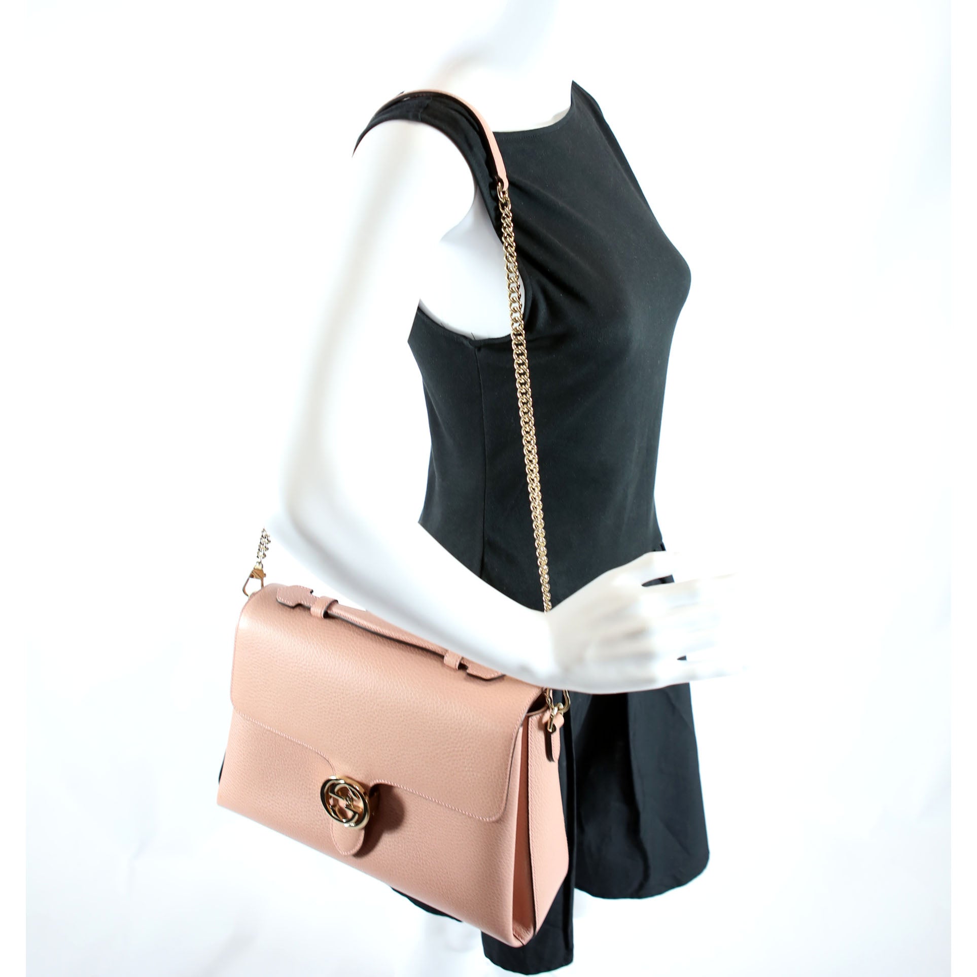 510306 Large Interlocking GG Shoulder Pink