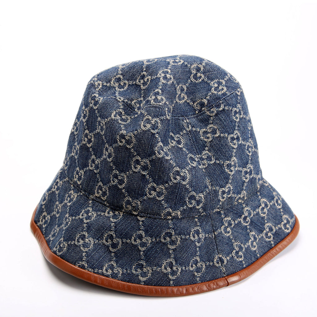 Hat: GG Denim Bucket Hat Size S