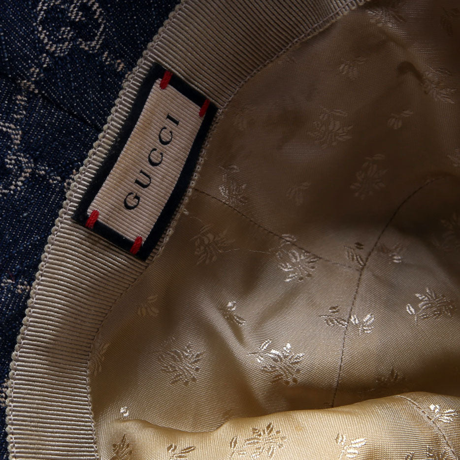 Hat: GG Denim Bucket Hat Size S