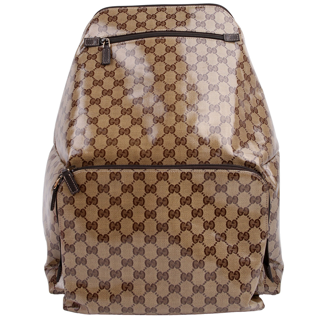 179606 Crystal GG Canvas Backpack Brown