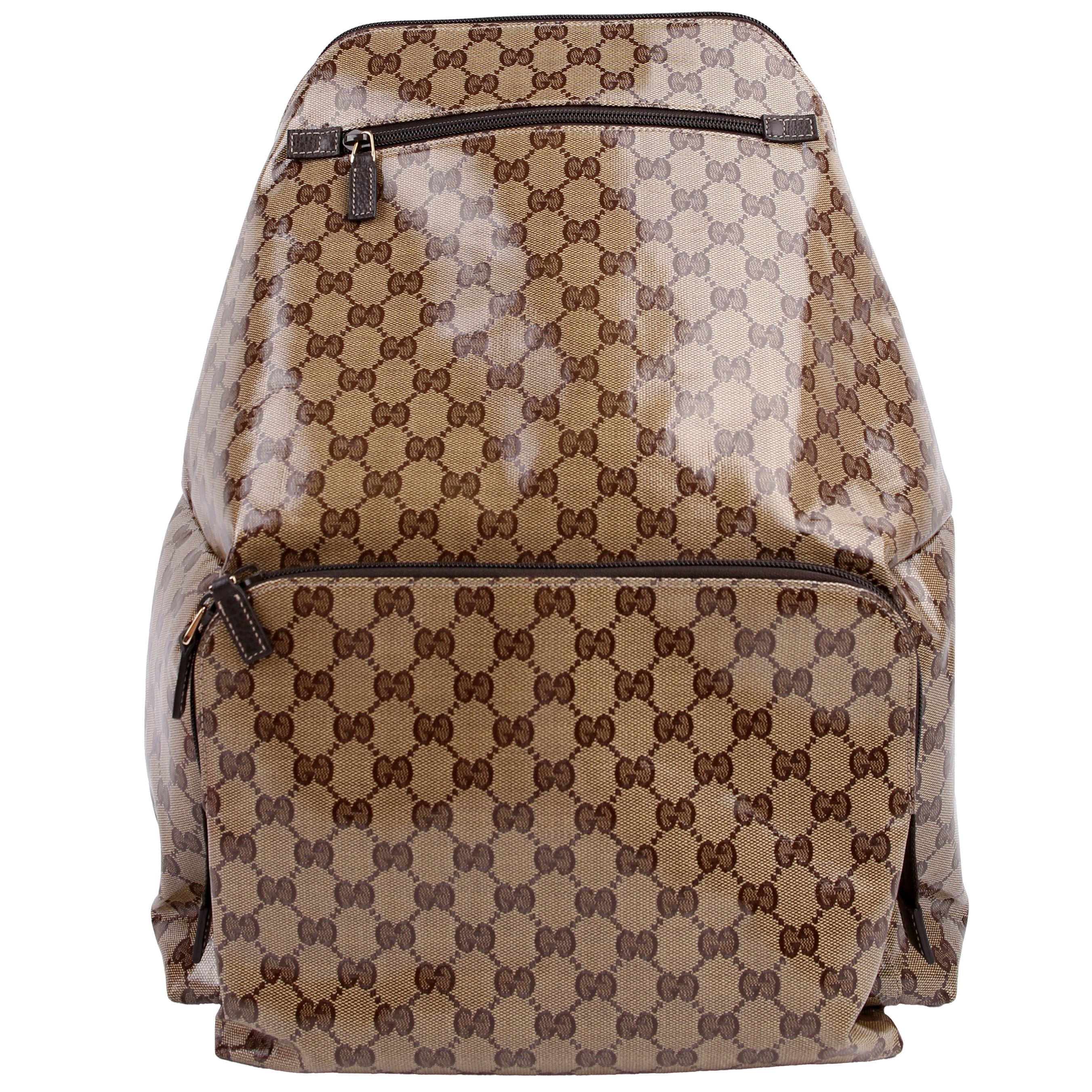 179606 Crystal GG Canvas Backpack Brown