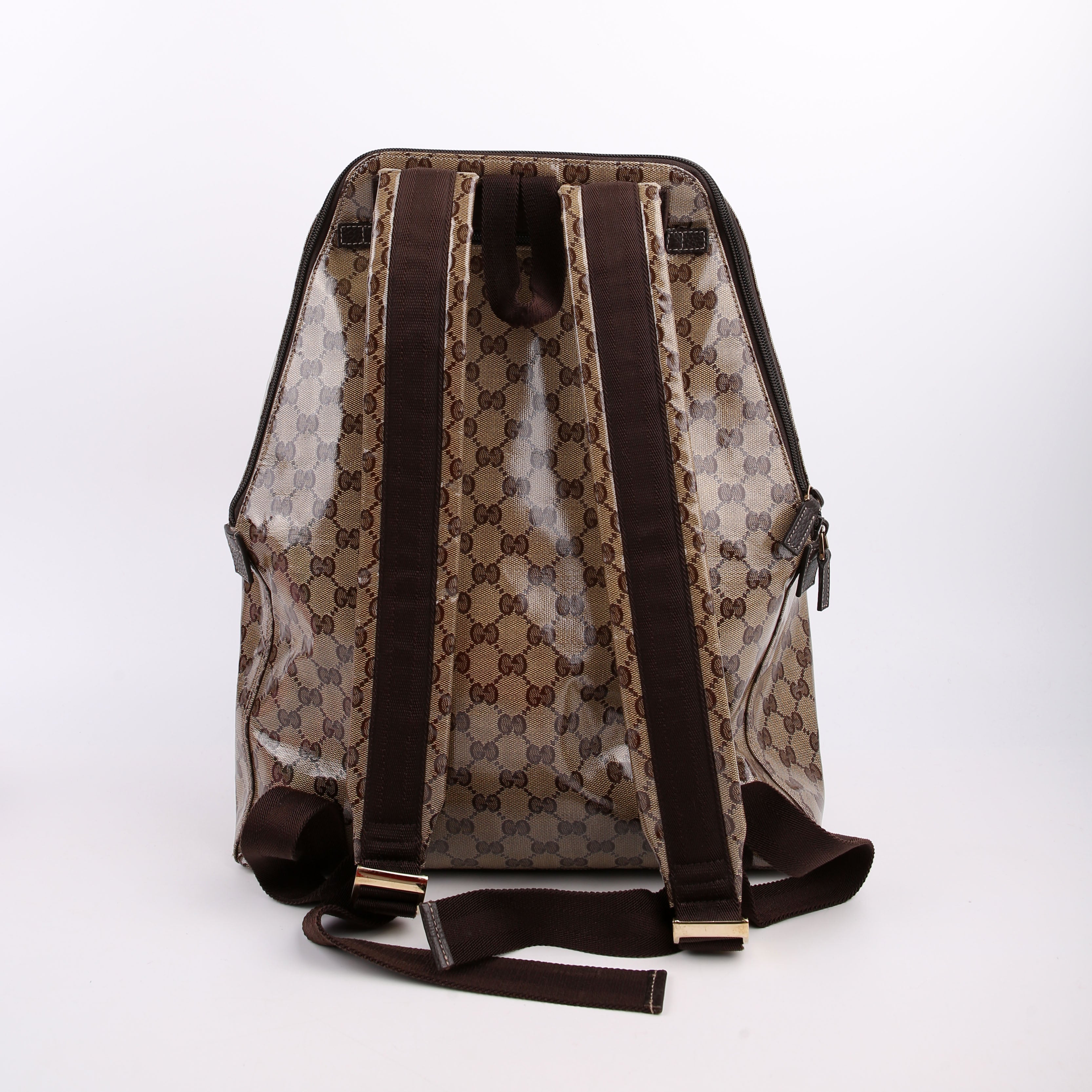 179606 Crystal GG Canvas Backpack Brown