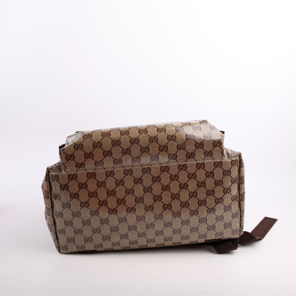 179606 Crystal GG Canvas Backpack Brown