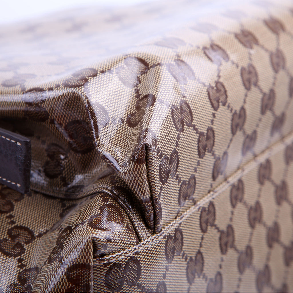 179606 Crystal GG Canvas Backpack Brown
